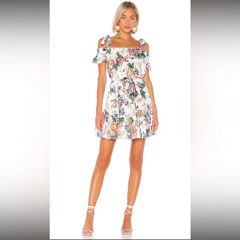 Zimmermann Allia Tie Dress in White Floral